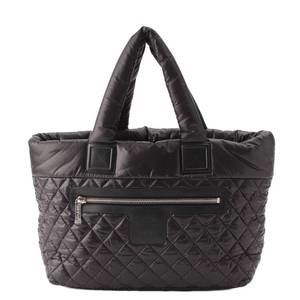 Chanel Matelasse Coco Cocoon Tote MM Nylon Bag Black